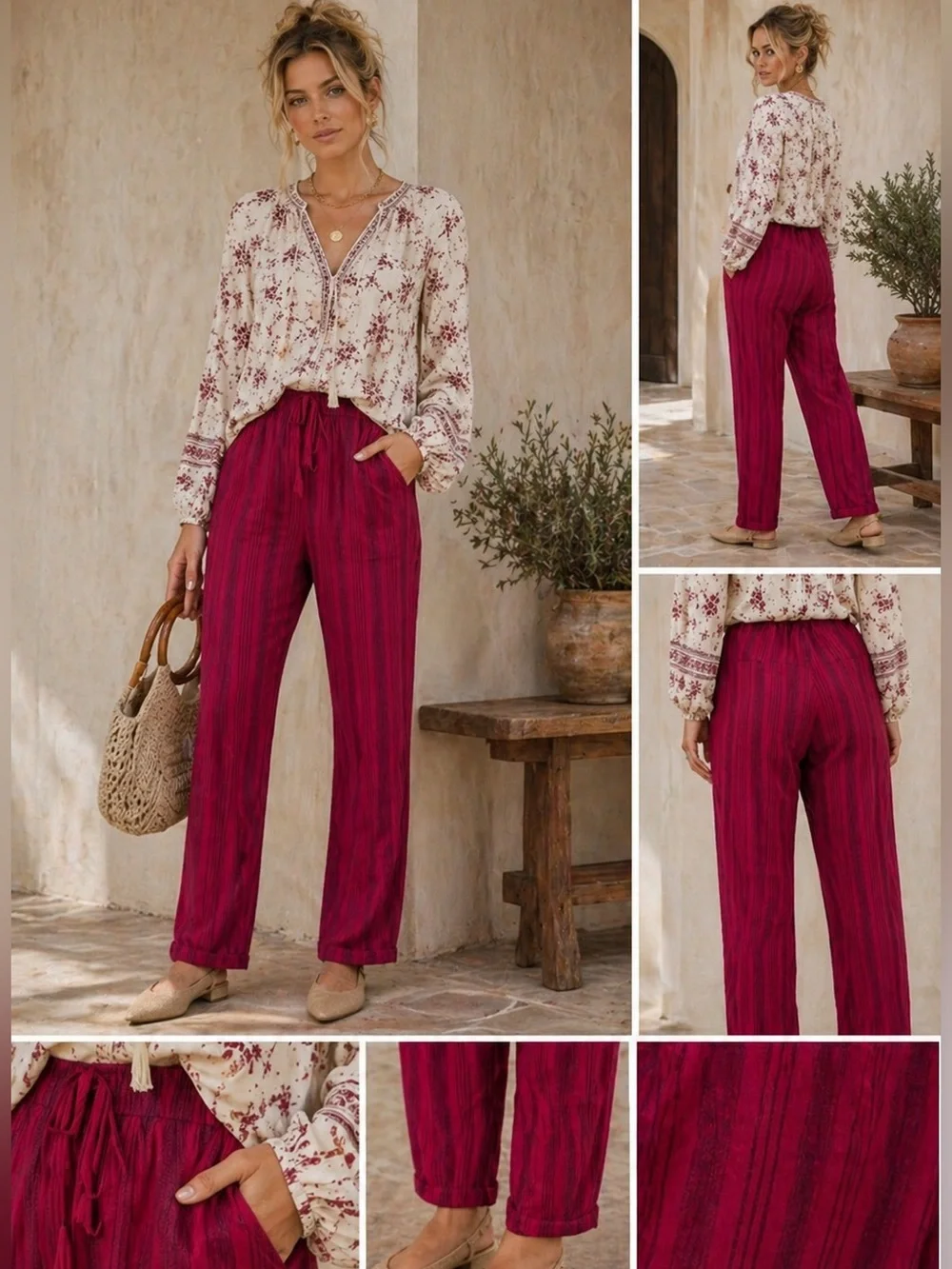 NWT Sundance Shobu Striped Pants - Picture 1 of 13
